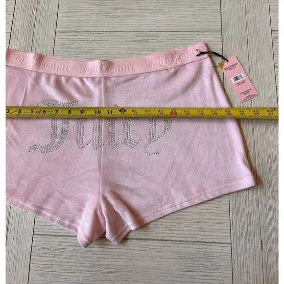 NWT Juicy Couture pink‎ velour sleep shorts. Extremely soft. Size XL - Picture 4 of 7